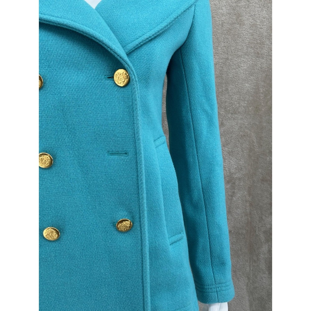 J Crew Coat Womens 2 Blue Stadium Cloth Nello Gori Peacoat Academia Italian Wool - Picture 2 of 16